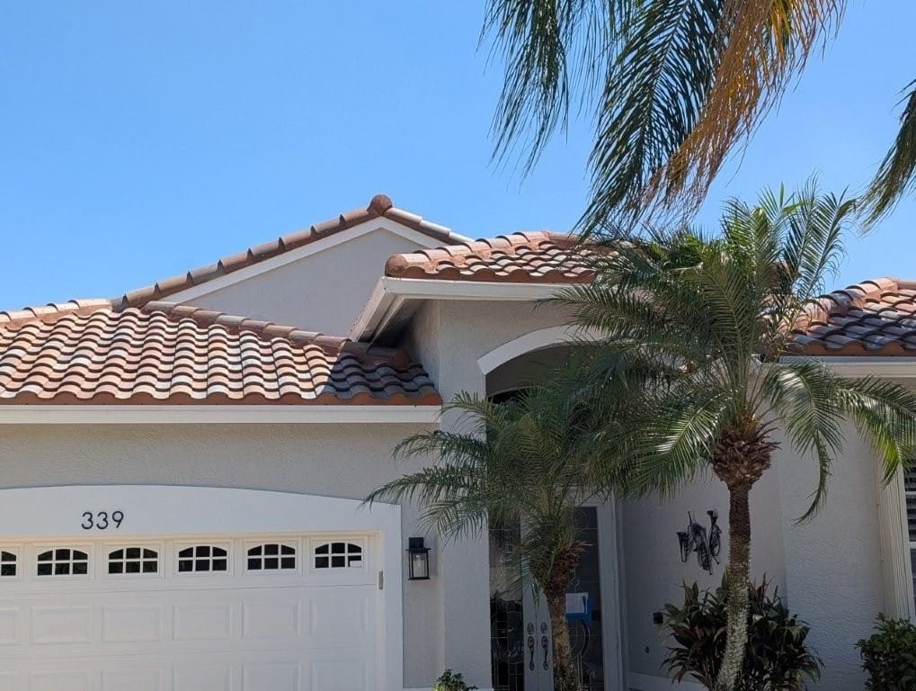 Barcelona 900 high barrel tile roof on a Mediterranean style Florida home