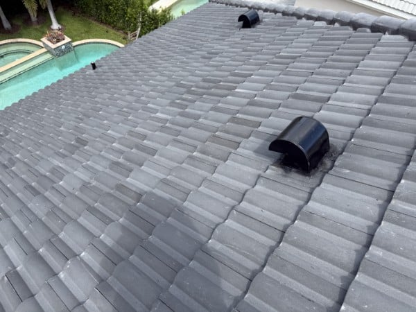 Estate color-through concrete tile roof on a Florida home