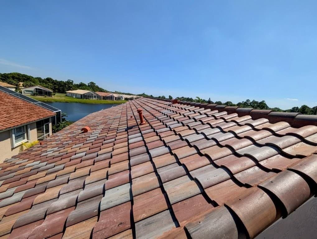 Close-up of Barcelona 900 barrel tile profile showing shadow line